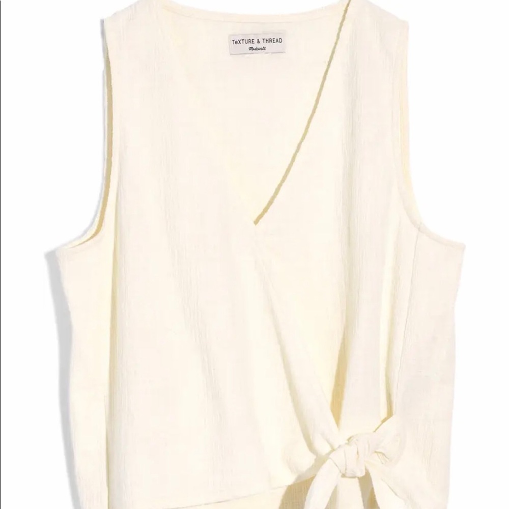 Madewell wrap/surplice top, white size XL